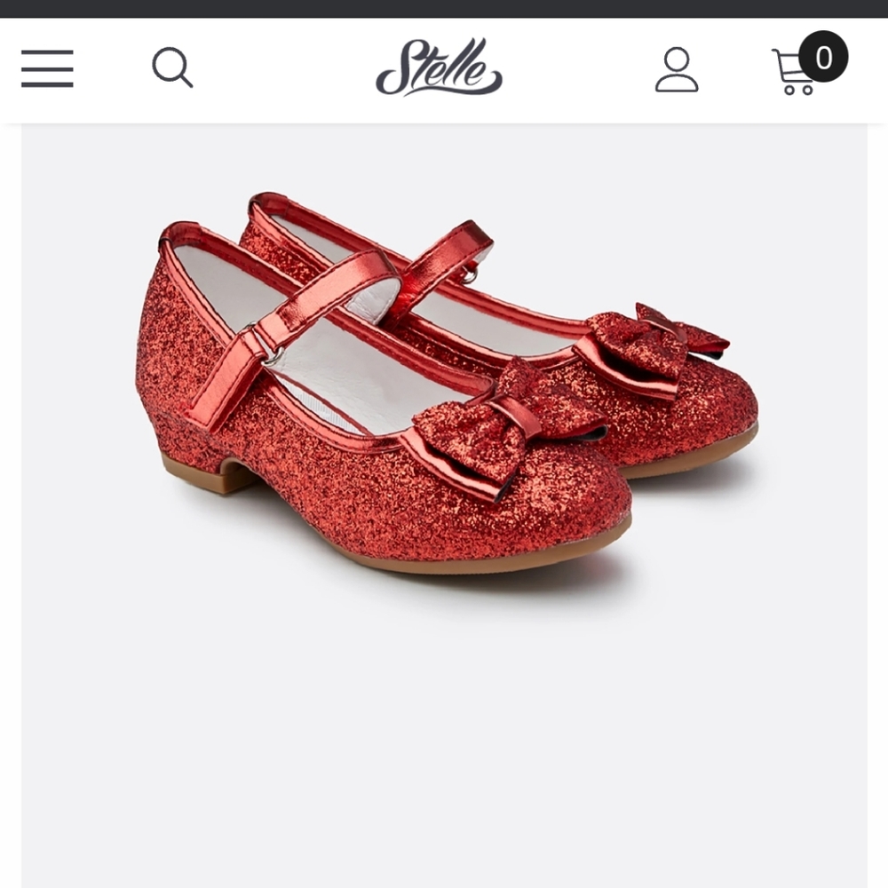 Girls stelle red glitter dress shoes size 10